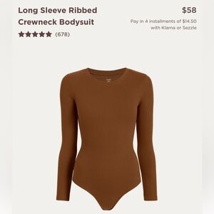 NWT long sleeve bodysuit Nuuds chocolate